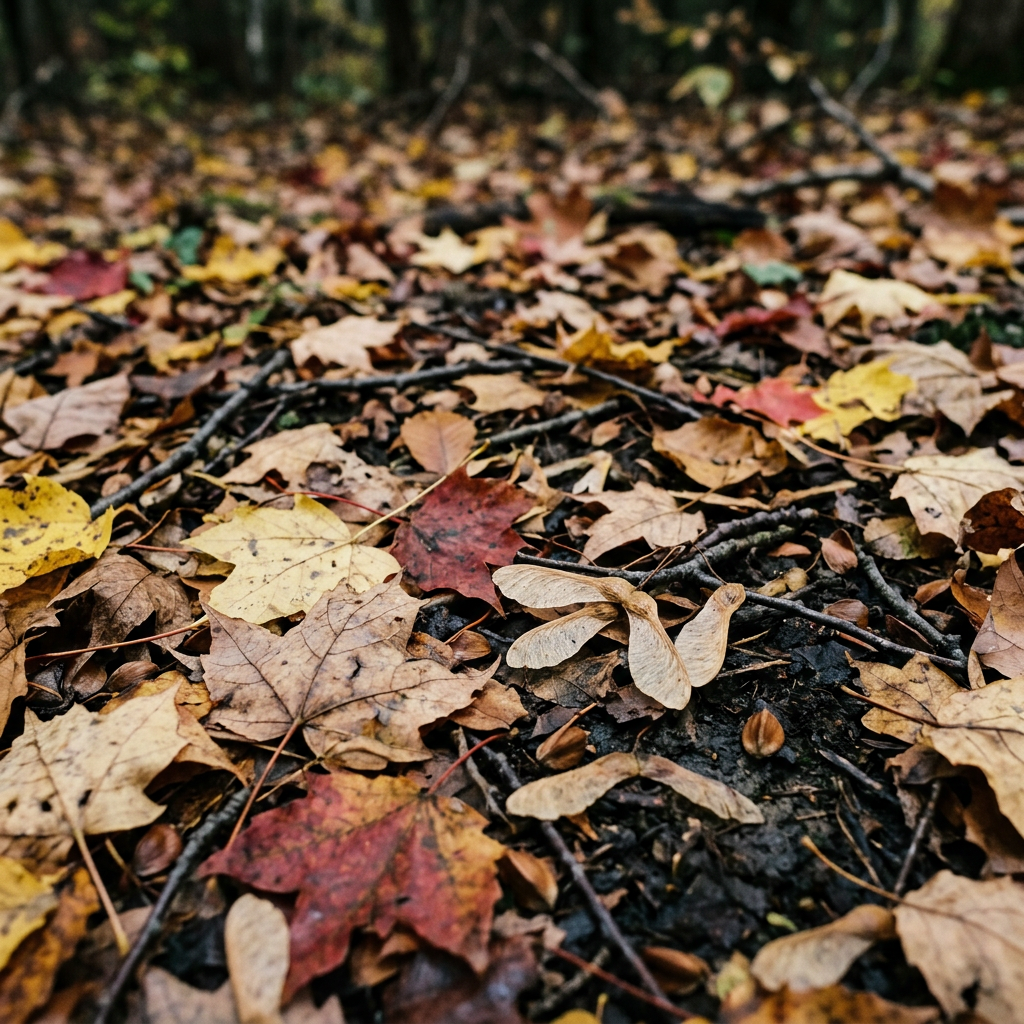 Mixed hardwood litter — what the ground looks like where Blewit fruits